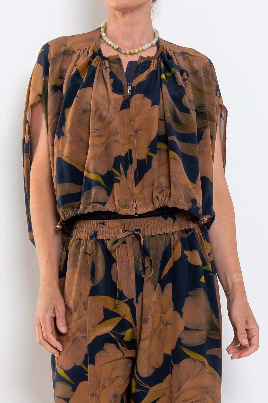 M.A Dainty II NOODLES Silk Jacket - blue floral