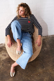Kireina II Strawberry Top - Navy with White