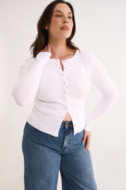 PRIMI II CATERINA SNAP BUTTON TOP - White