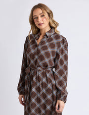 FOXWOOD II EDISON CHECK DRESS - Chocolate