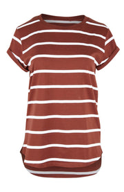 Foxwood II MANLY Strip Tee - Choc/White