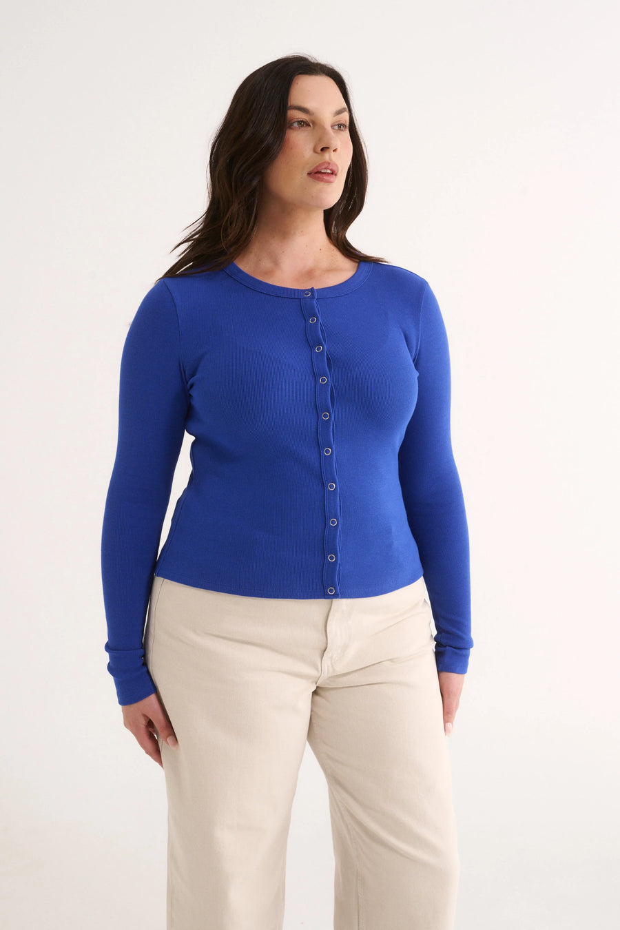PRIMI II CATERINA SNAP BUTTON TOP - Cobalt