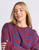 Freedom Floral Crew - Plum/Pattern