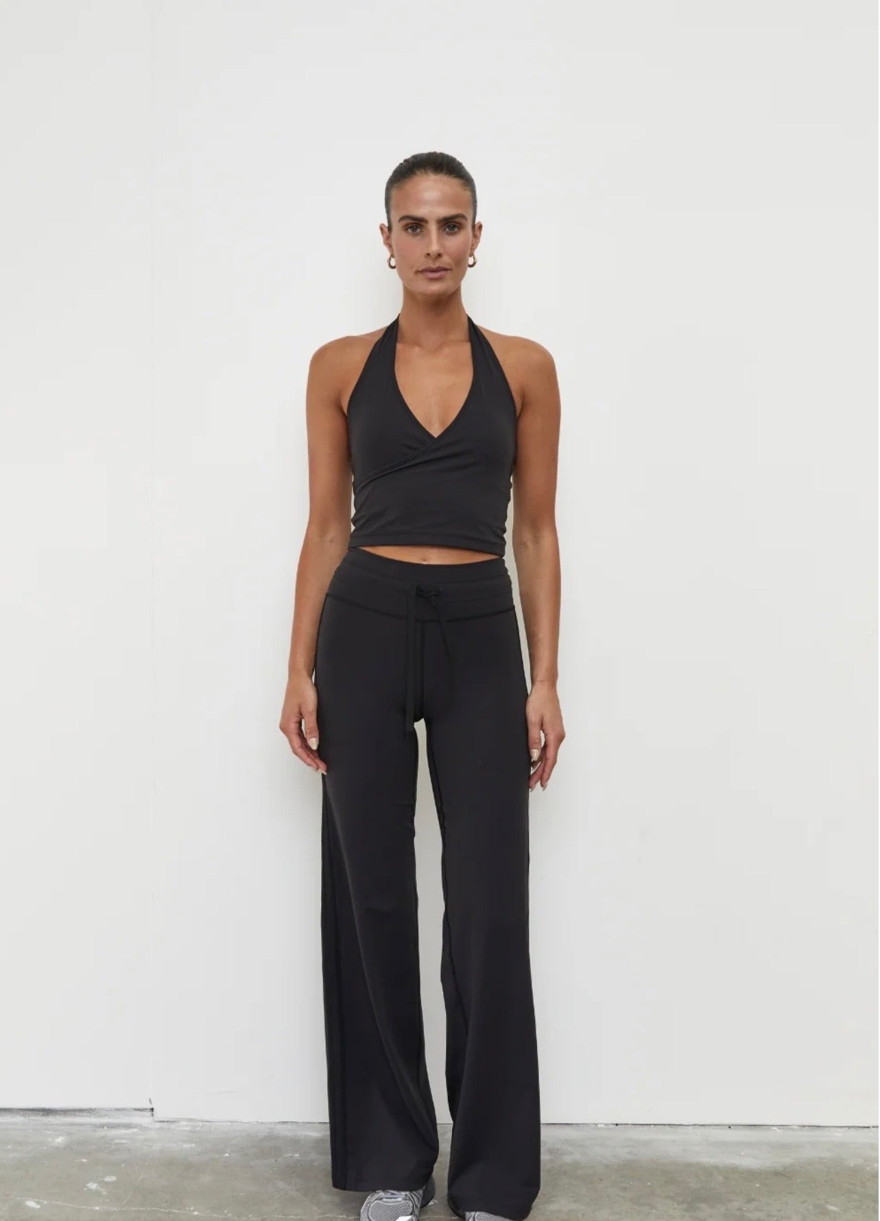 Pinky & Kamal II STRAIGHT Leg Tie Up Pant - black