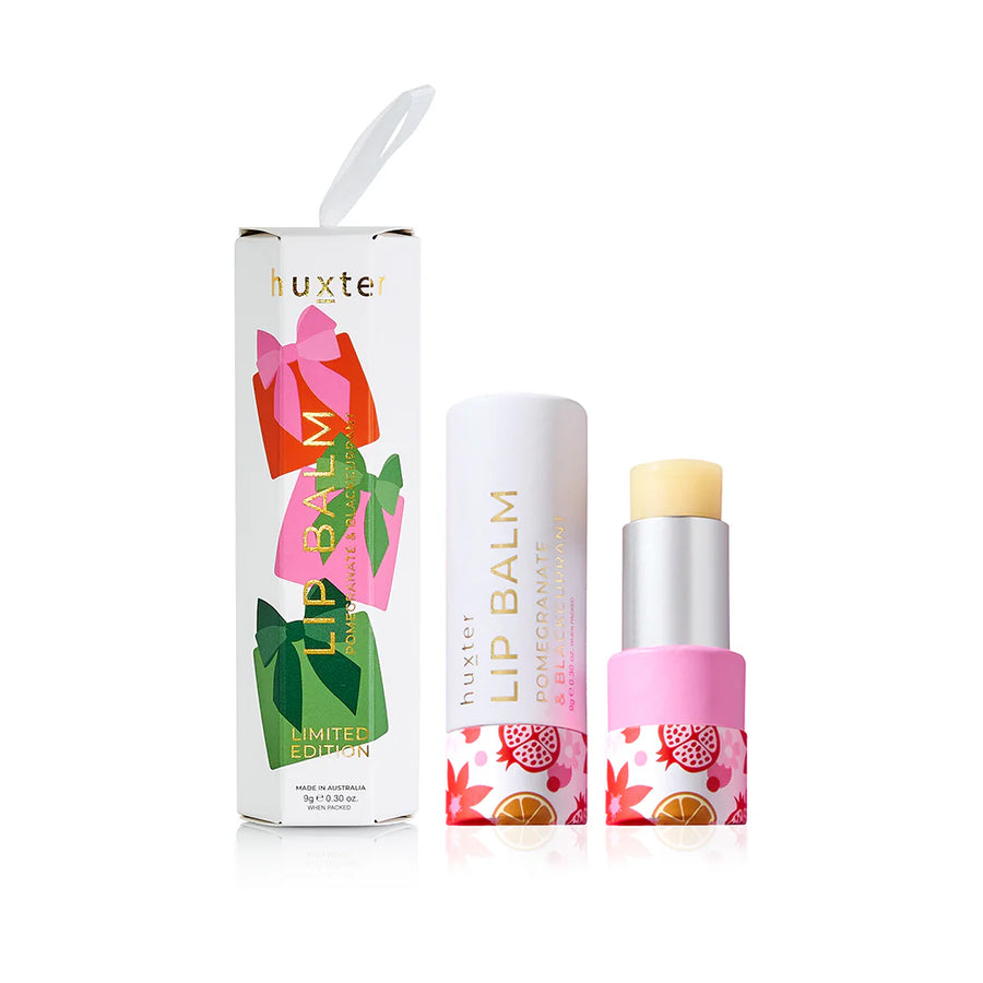 Huxter II Hanging Lip Balm 9gm - Pomegranate & Blackcurrant - Xmas Flowers Collection