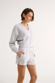 PRIMI II CHARLOTTE V NECK JUMPER - Grey