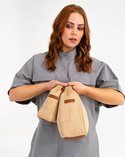 Elms & King II LINTON Crossbody - Tan Weave