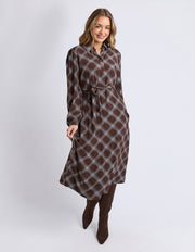 FOXWOOD II EDISON CHECK DRESS - Chocolate