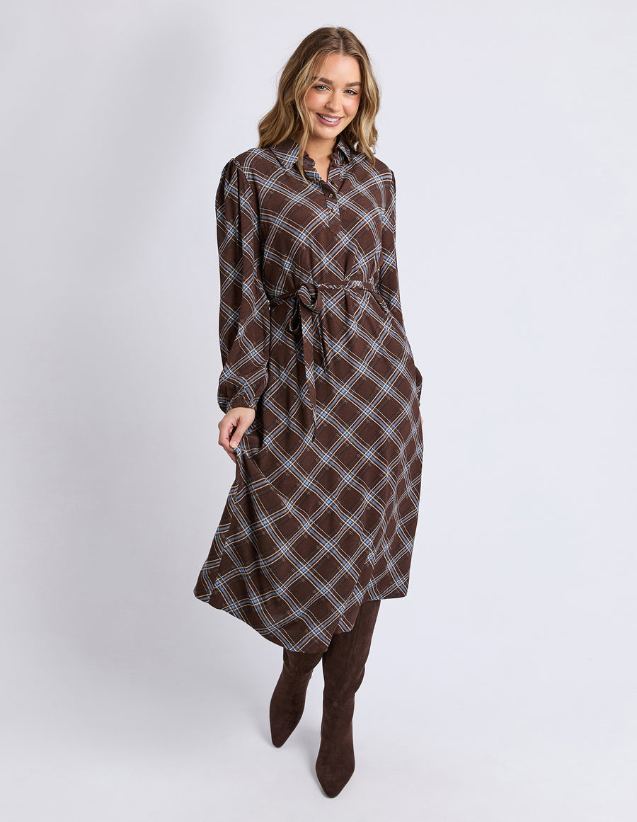 FOXWOOD II EDISON CHECK DRESS - Chocolate