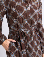 FOXWOOD II EDISON CHECK DRESS - Chocolate