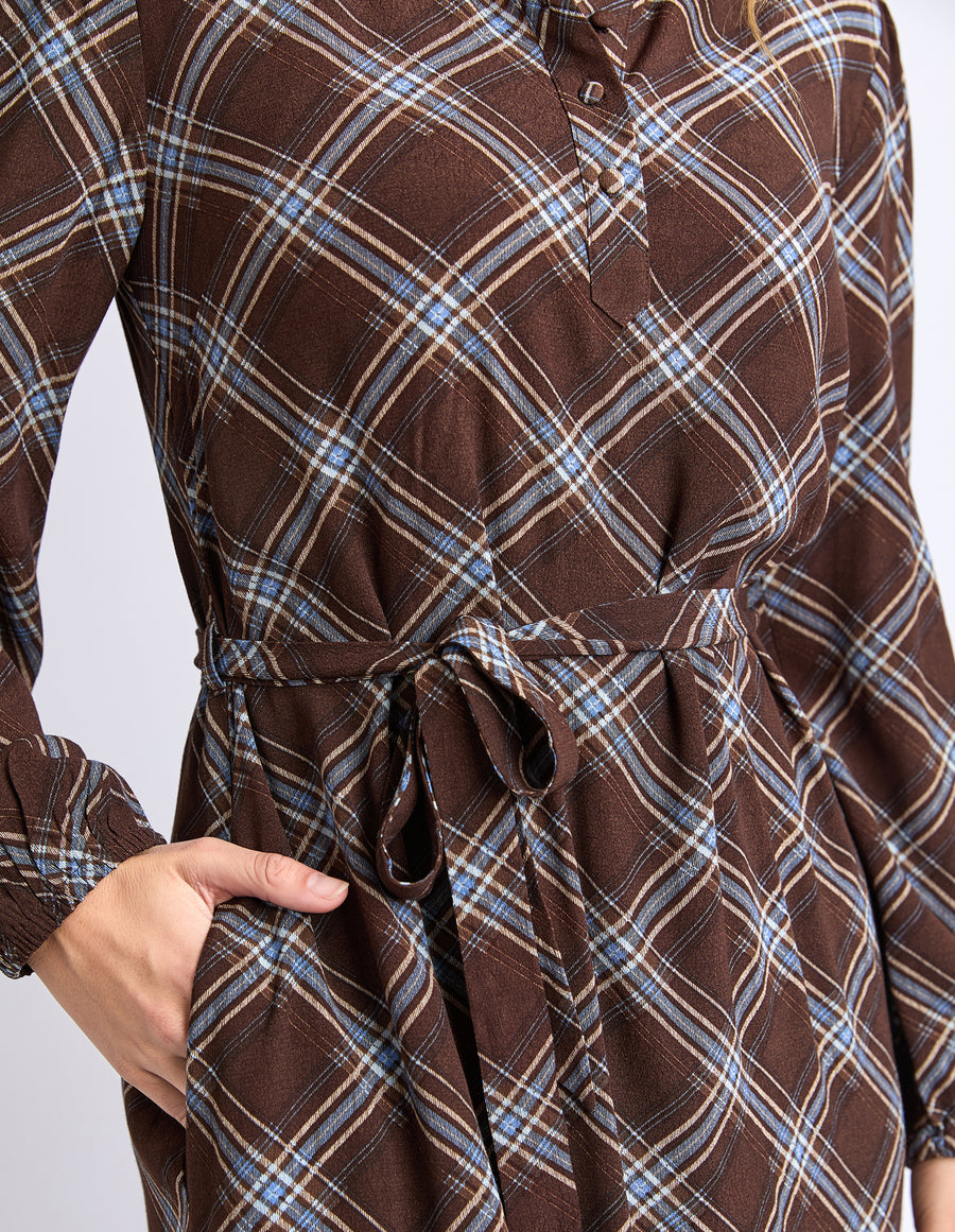 FOXWOOD II EDISON CHECK DRESS - Chocolate