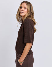 FOXWOOD II FERNIE BUTTON KNIT - coffee bean