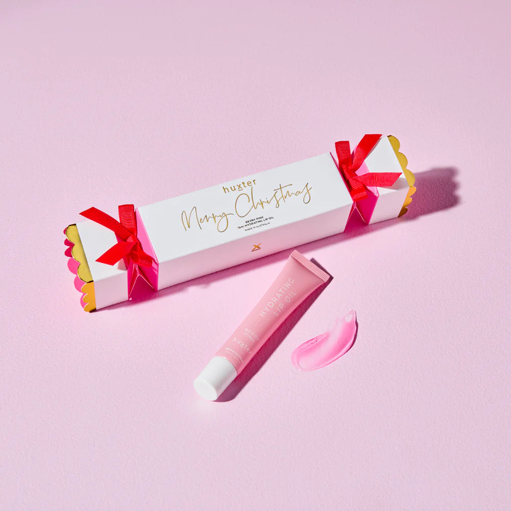 Huxter II Hydrating Lip Oil Bon Bon 15ml – Pomegranate & Blackcurrant – Xmas Flowers Collection
