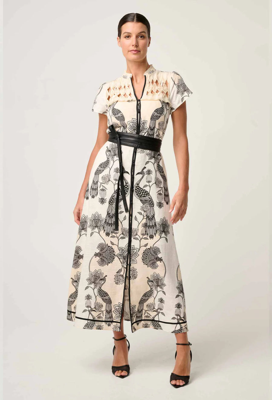 OnceWas II XANTHIA Diamond Smock Dress - imperial stone