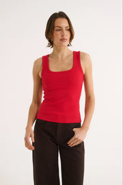 PRIMI II HARMONY SQUARE NECK TANK - Red