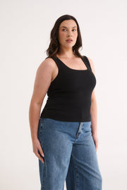 PRIMI II HARMONY SQUARE NECK TANK - Black