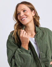Elm Lifestyle II JEAN Quilted BOMBER Jacket - clover