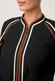OnceWas II ARABELLA Reversible Viscose Detail Jacket - Anthos Lotos / Black
