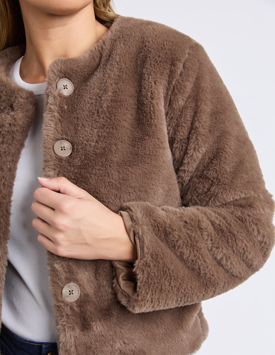 Foxwood II SOFIA FUR Jacket - mocha