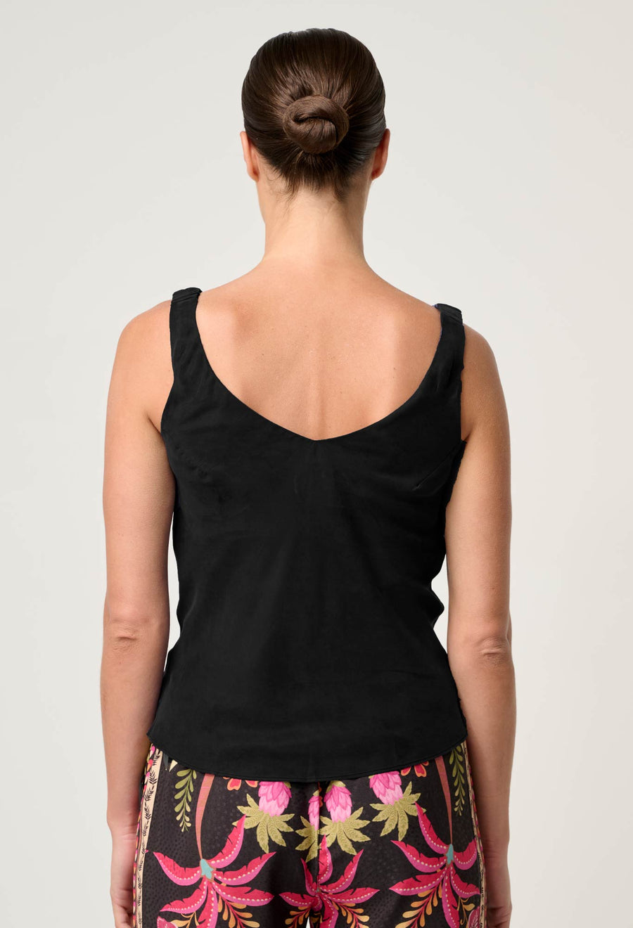 OnceWas II DELRAY Reversible Cupro Cami - Black