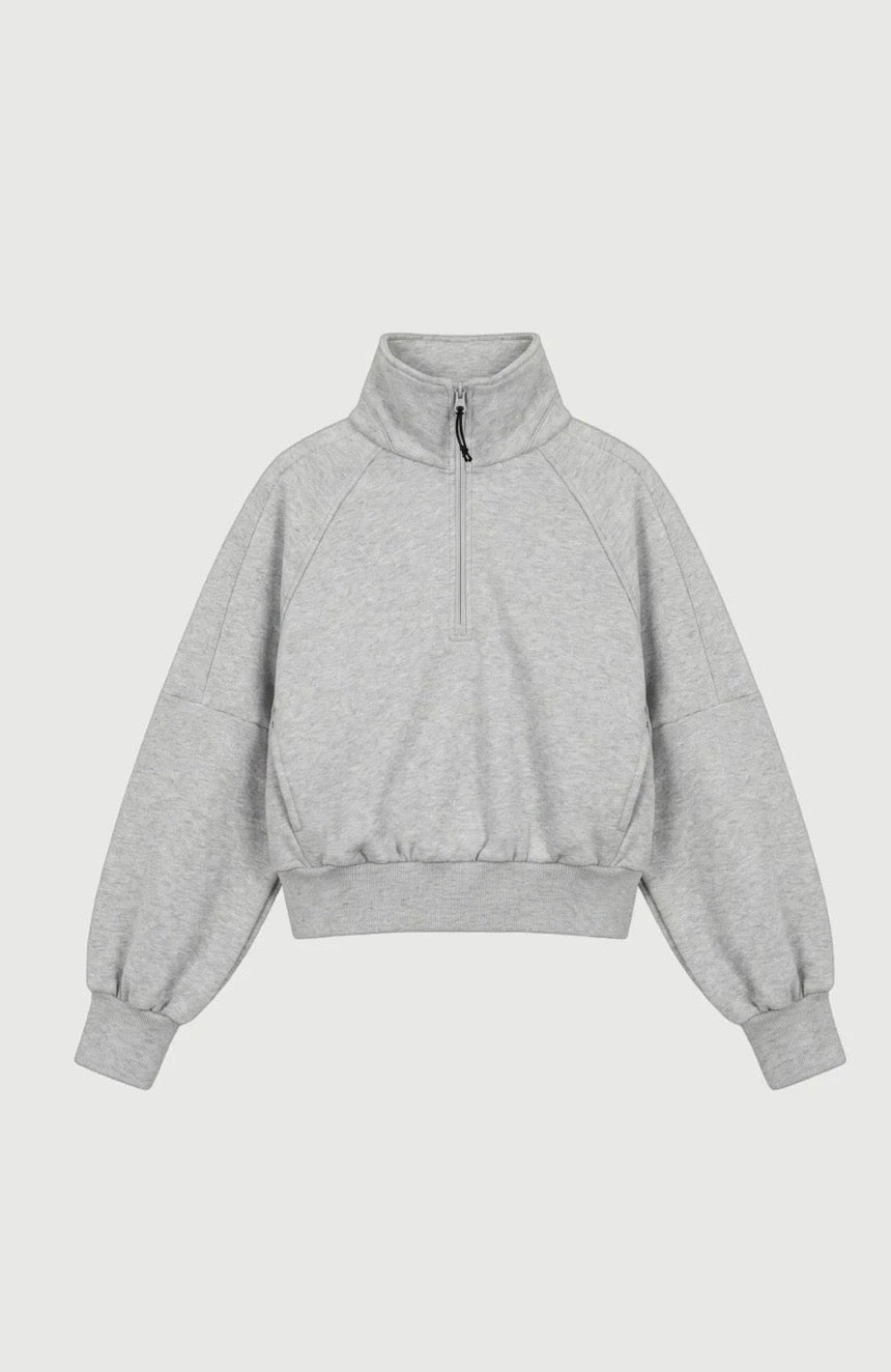 Pinky & Kamal II 1/4 ZIP FLEECE SWEATER - Grey Marle