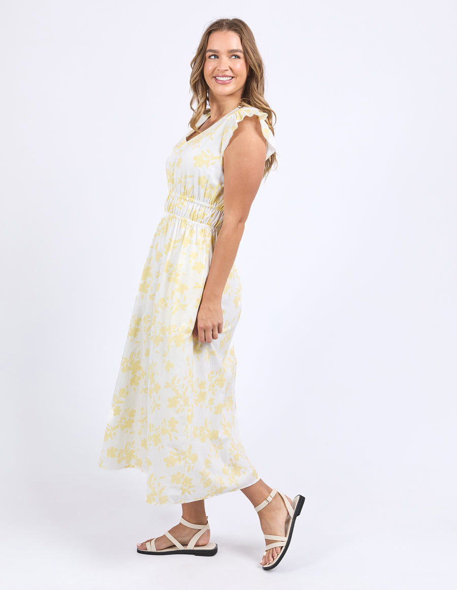 Foxwood II SIERRA Dress - Lemon/White