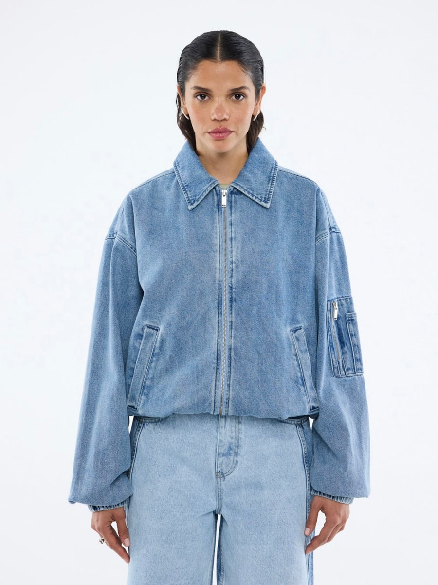 ENA Pelly II HARLOW Denim Bomber - mid blue wash