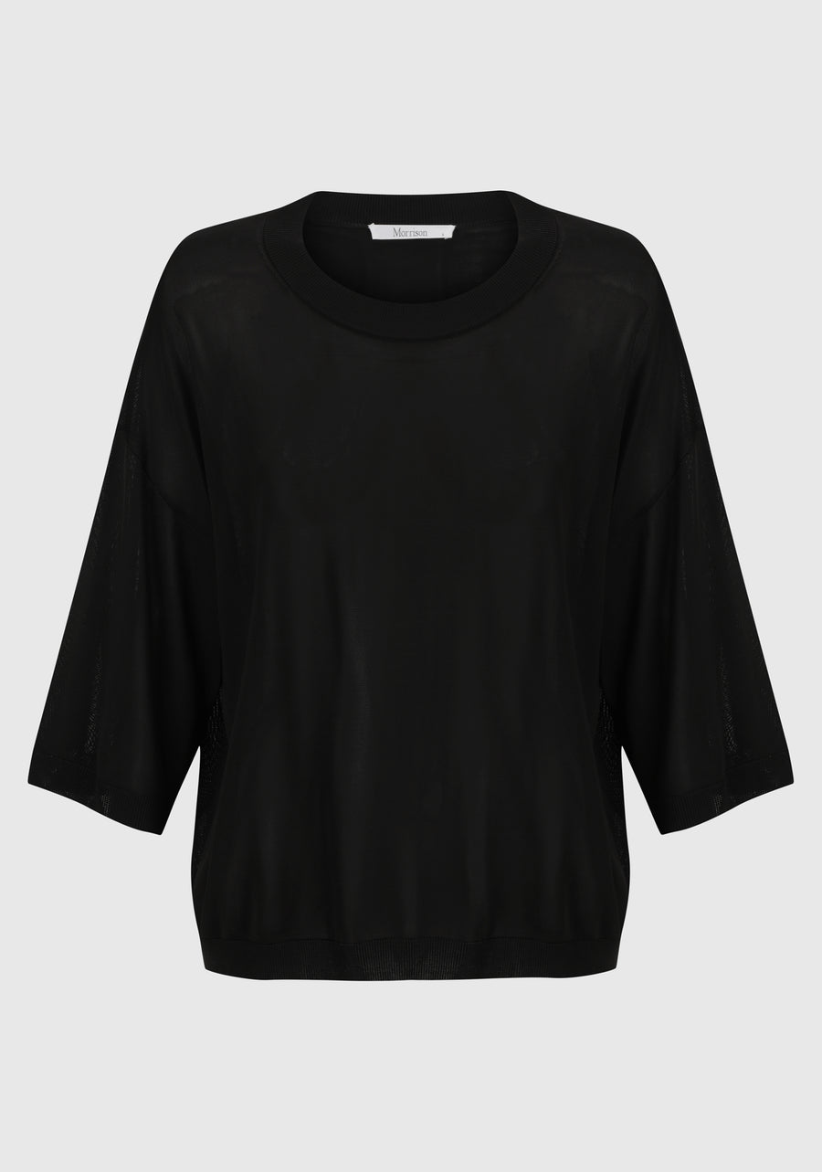 Morrison II NELE KNIT T-SHIRT - Black