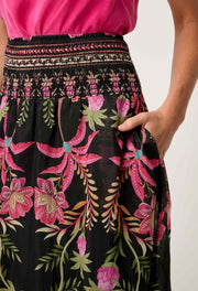 OnceWas II CORDELIA Placement Silk Cotton Skirt - Anthos Lotos