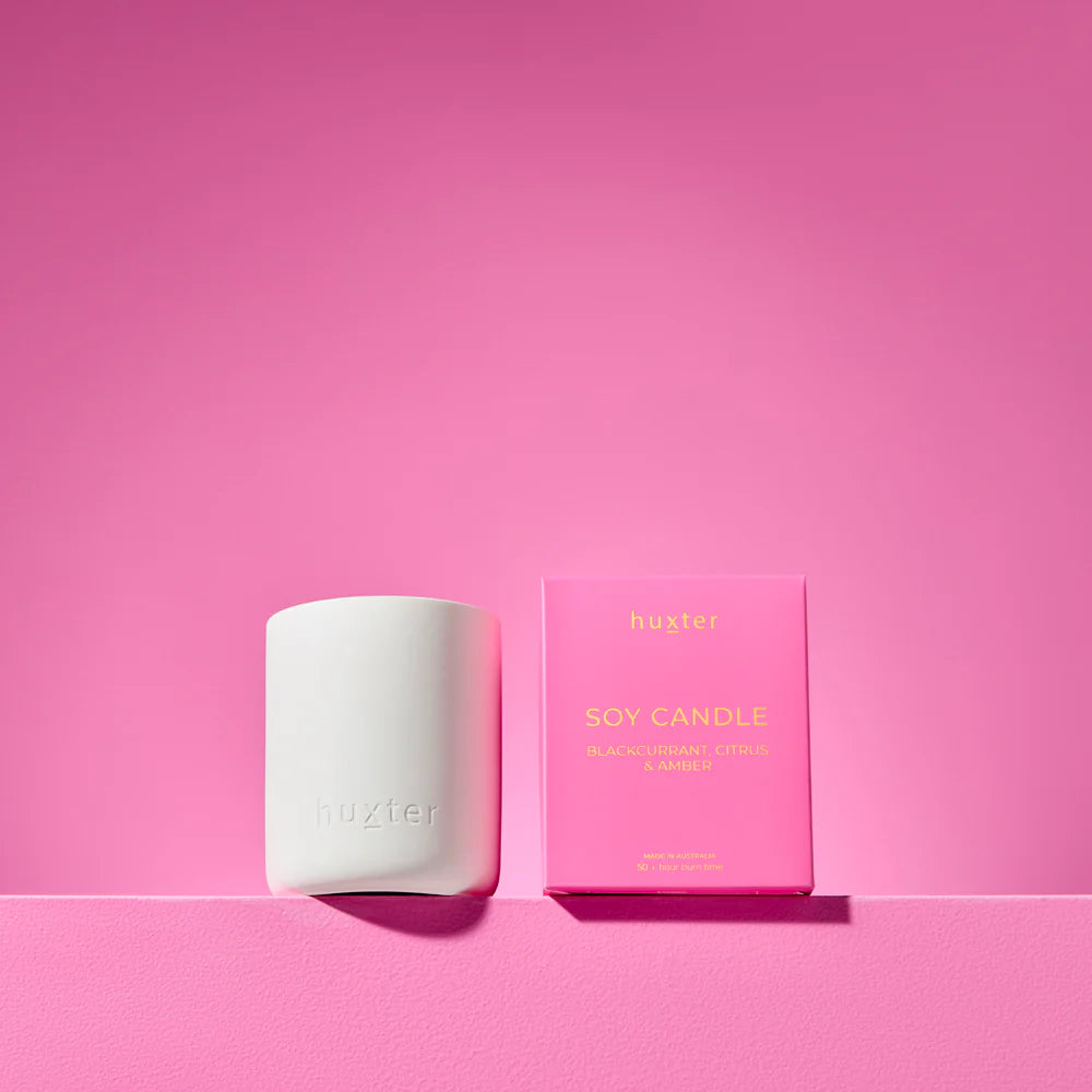 Huxter II Candle Boxed - Blackcurrant, Citrus & Amber - Xmas Flowers Collection