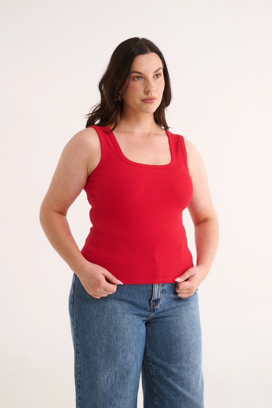 PRIMI II HARMONY SQUARE NECK TANK - Red