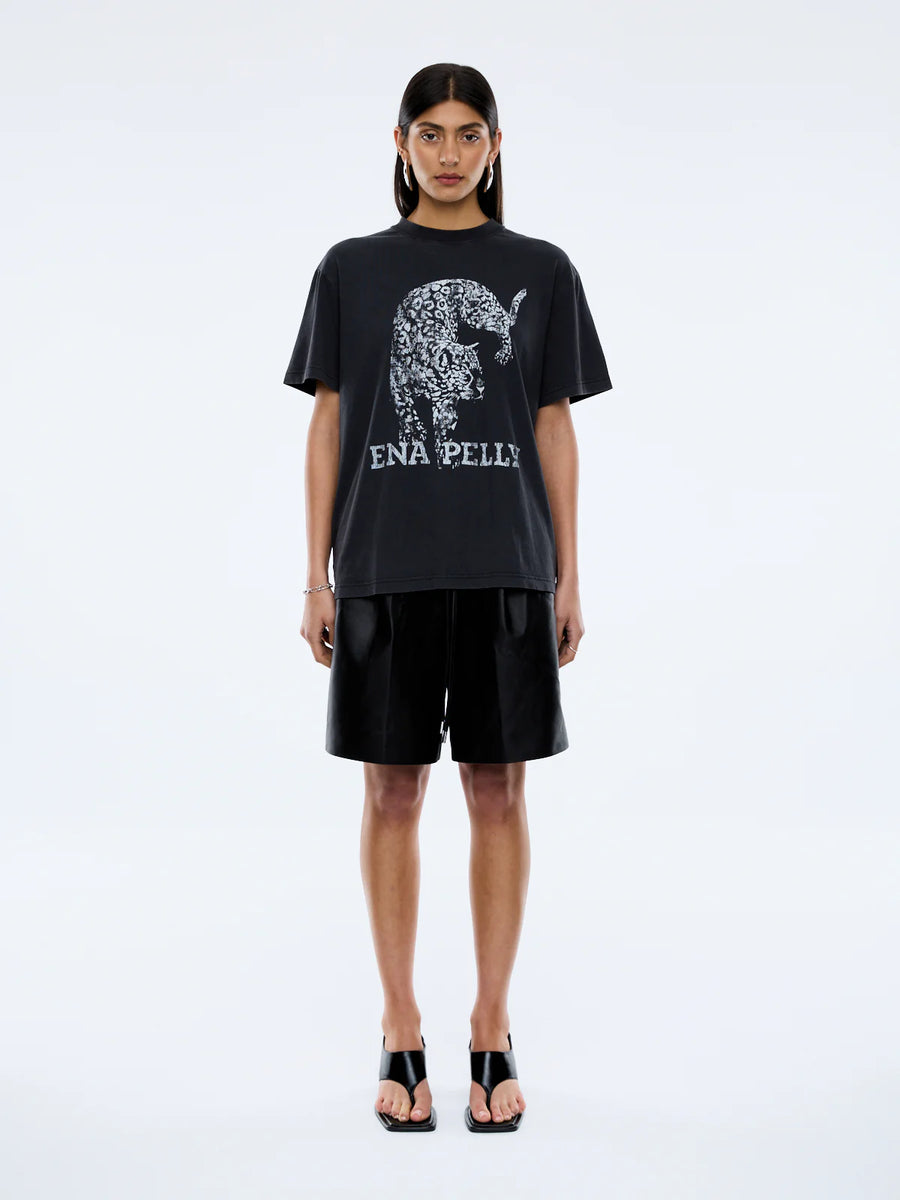 Ena Pelly II CRAWLING LEOPARD Tee - vintage black