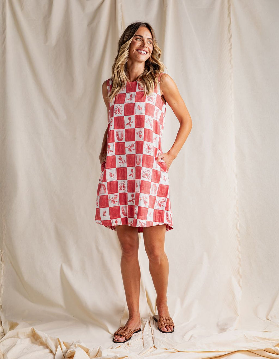FOXWOOD II BIARITTZ DRESS - Crimson Print