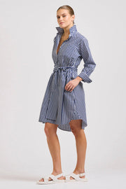 Shirty II CLASSIC Cotton Shirtdress - French Navy Stripe