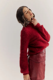 World Of Nomads II MAYA Roll Neck Knit - Merlot