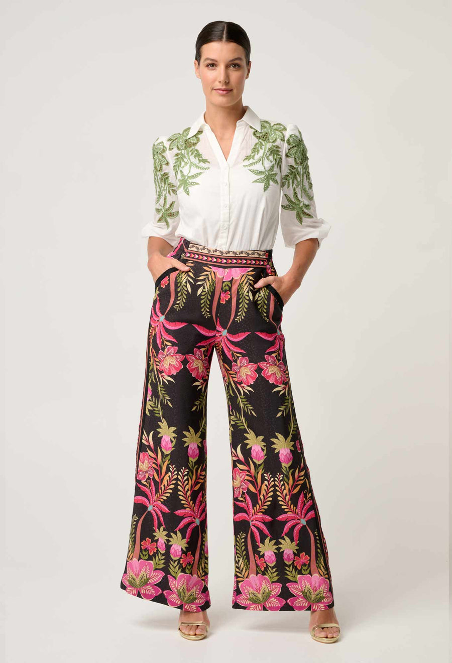 OnceWas II WILLOW Viscose Pant - Anthos Lotos