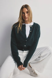 World Of Nomads II AVA Alpaca Cardigan - Dark Green