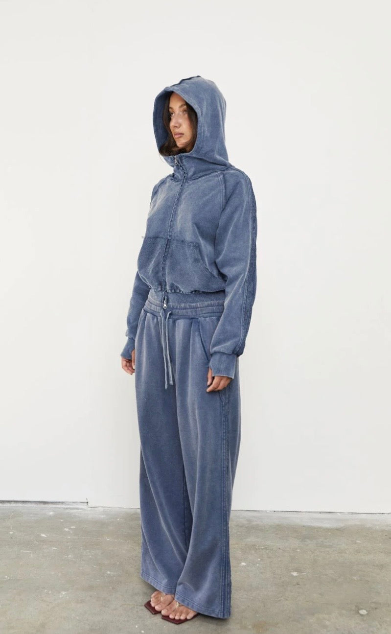 Pinky & Kamal II ACID ZIP UP HOODLE - Sky