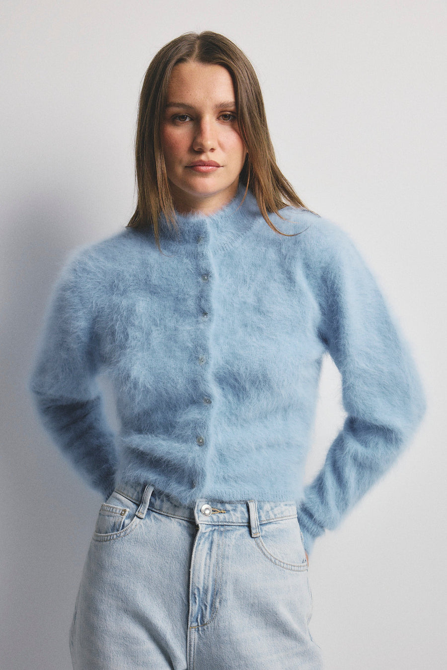 World Of Nomads II BELLA Cashmere Cardigan - Sky