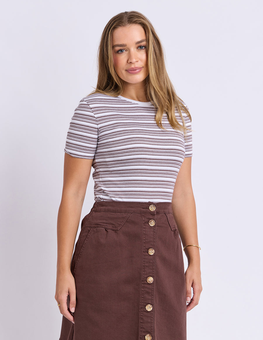 Foxwood II LEONA RIB TOP - Chocolate