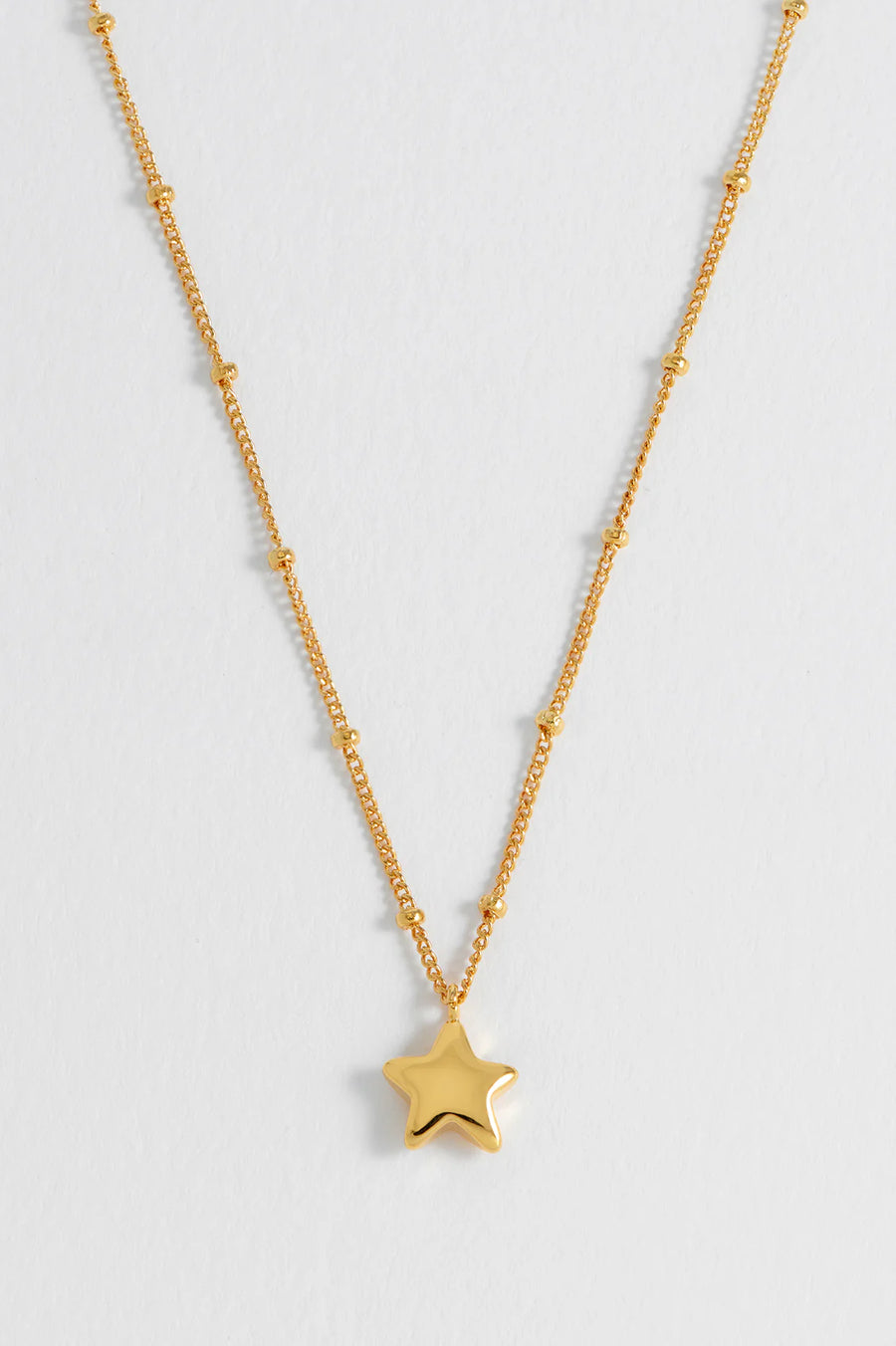 Estella Bartlett II Hand Drawn Star Pendant on Beaded Chain Necklace - Gold