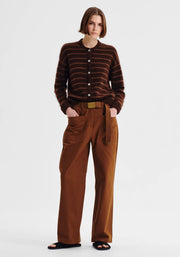 Morrison II ALBI Knit Cardigan - toffee stripe
