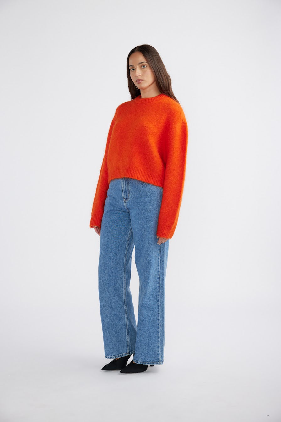 Ena Pelly II NELLA Mohair Blend Knit - tangerine