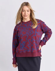 Elm Lifestyle II FREEDOM Floral Crew - plum/pattern