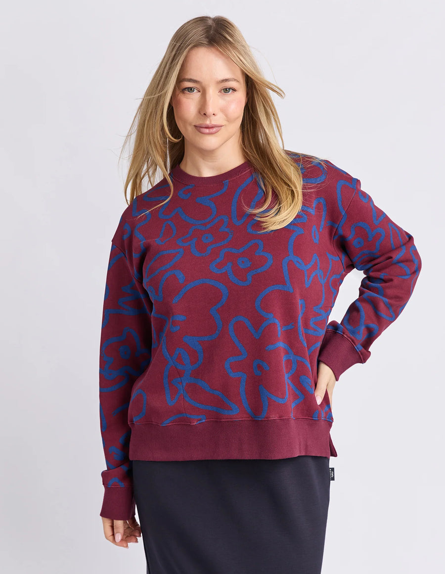 Elm Lifestyle II FREEDOM Floral Crew - plum/pattern