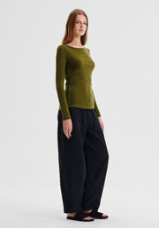 Morrison II MORRI Merino Round Neck - avocado