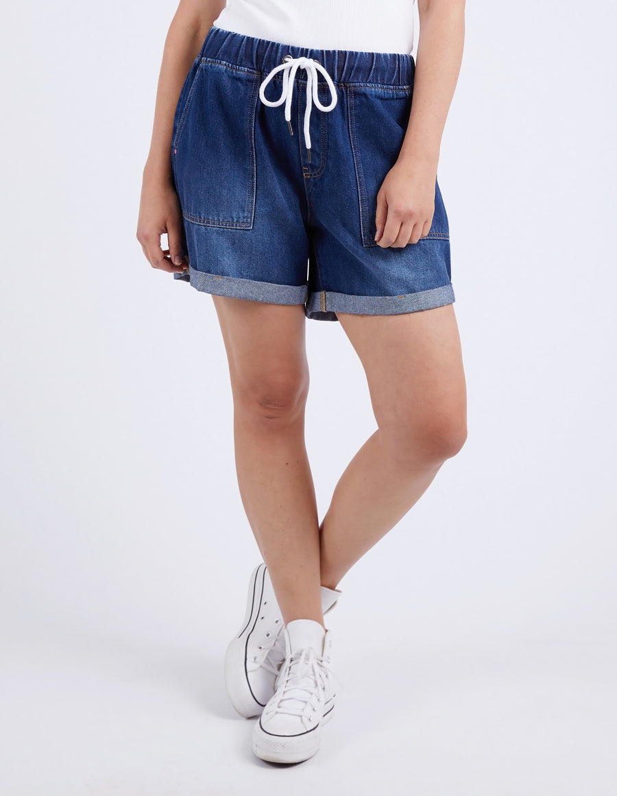 Elm Lifestyle II EMMA Relaxed Denim Short - Dark Blue