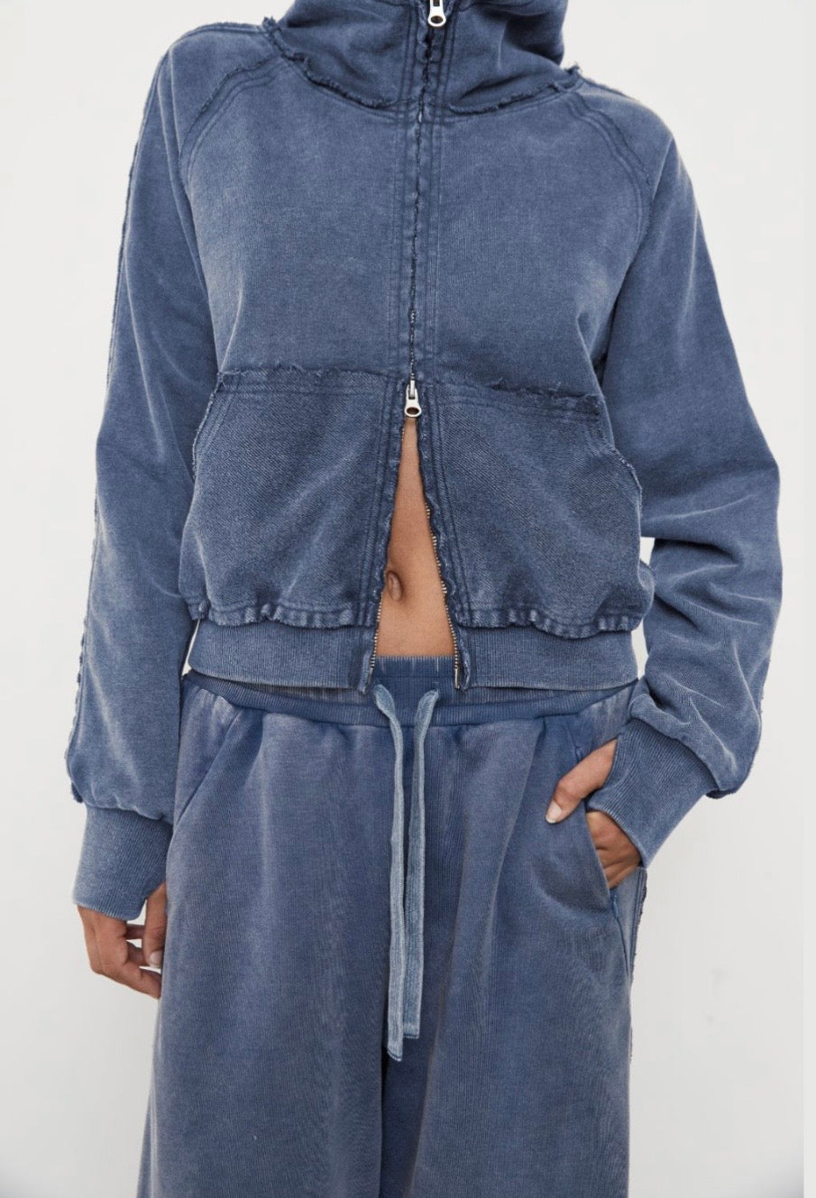Pinky & Kamal II ACID ZIP UP HOODLE - Sky