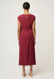 Oncewas II MONIQUE PETITE Draped Neck Dress - ruby