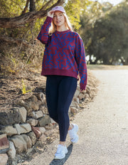 Elm Lifestyle II FREEDOM Floral Crew - plum/pattern